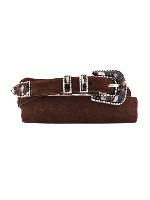 CRAZY COLOR - Brown Shade Cintura Silver Ostrich Silver ostrich | STDCCSBRWSUEBRSBROWN